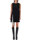 Versace Women's Metal Mesh Insert Shift Mini Dress In Black