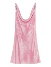 Versace Medusa Strap Silk Chiffon Sequin Cocktail Dress In Pink