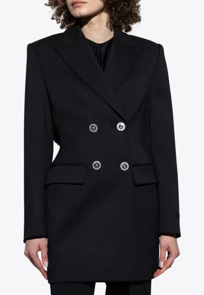 VERSACE METAL MESH WOOL BLAZER DRESS