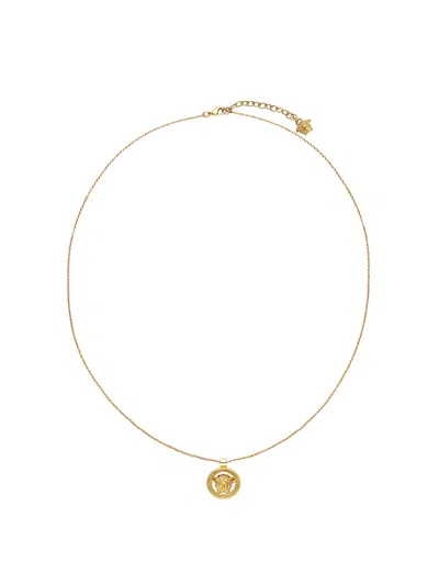 Versace Medusa 95 Greca Engraved Necklace In Gold