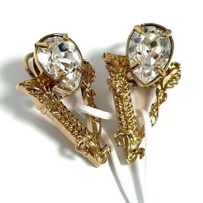 Pre-owned Versace Metal Rhinestone Stud Earrings () In Multi