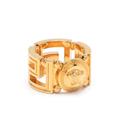 Versace Women Medusa Greca Ring In Gold