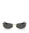 Versace Rectangle-frame Sunglasses In Gold