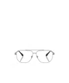 Versace Metal-frame Rectangle Glasses In Gray