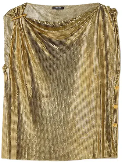 Versace Metallic Mesh Blouse