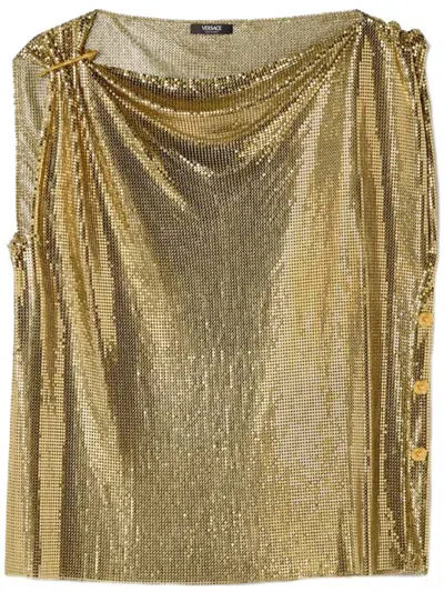 Versace Metallic Mesh Blouse Clothing