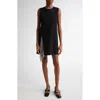 Versace Women's Metal Mesh Insert Shift Mini Dress In Black