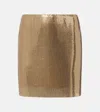Versace Metallic Mesh Miniskirt In Brown