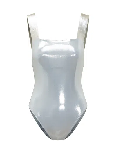 Versace Metallic One-piece Swimwear In Silver