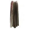 Versace Metallic Silk-lame Baroque Trim Pleated Full Skirt In Gold