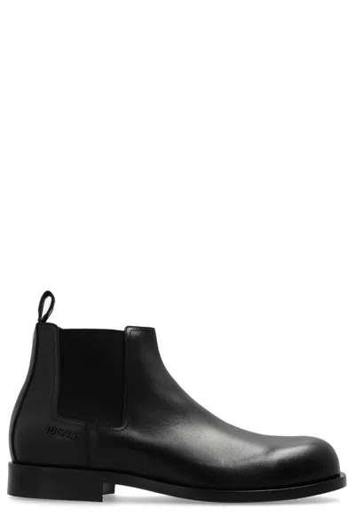 Versace Metropoli Chelsea Boots In Black