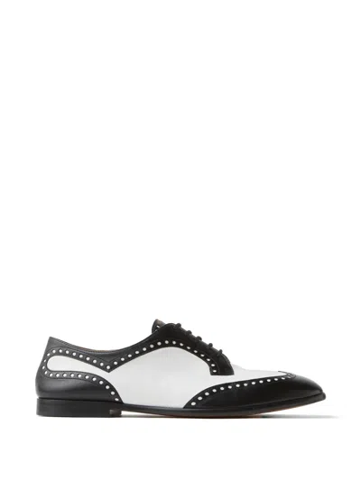 Versace Mick Leather Derby Shoes In Multi