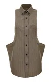 Versace Micro-check Cotton Poplin Top In Multi