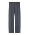Versace Micro-checked Wool Trousers In Blue