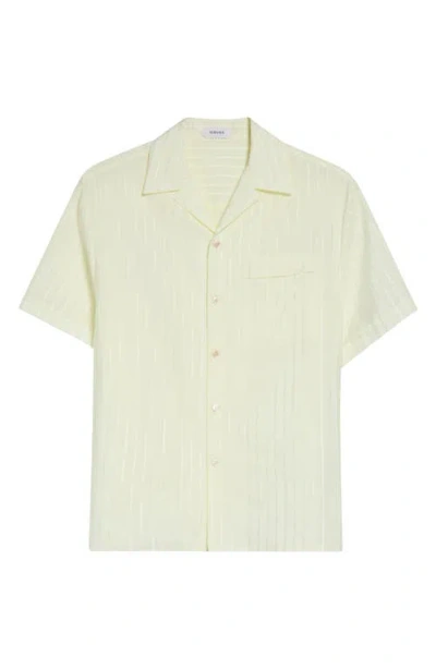 Versace Striped Cotton And Silk-blend Jacquard Shirt In White