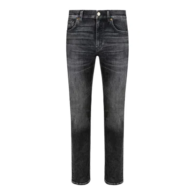 Versace Mid Grey Cotton Jeans In Gray