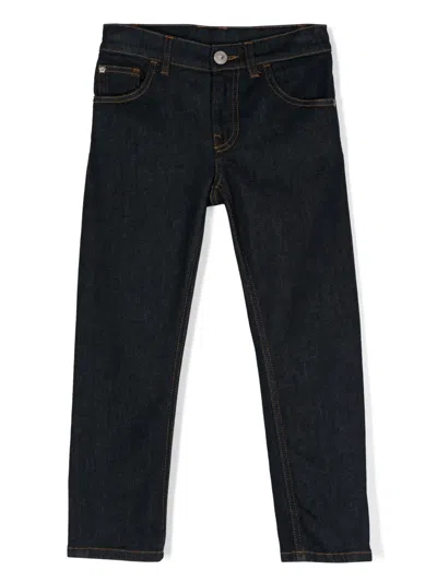 Versace Kids' Mid-rise Straight-leg Jeans In 蓝色