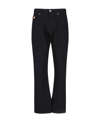 Versace Mid-rise Straight-leg Jeans In Black