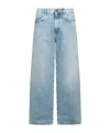 Versace Stonewashed Denim Wide Jeans In Blue