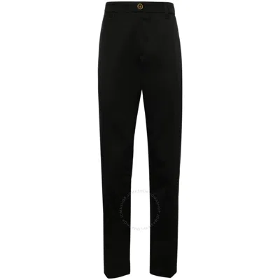 Versace Mid-rise Straight-leg Trousers In Black