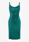Versace Cocktail Dress Responsible Vicose Liquid Jersey In Green