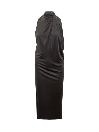 Versace Midi Dress In Black