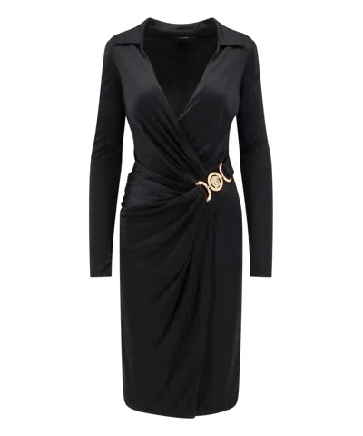 Versace Midi Dress In Black