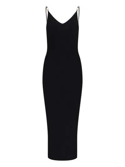 Versace Midi Dress "safety Pin" - Black