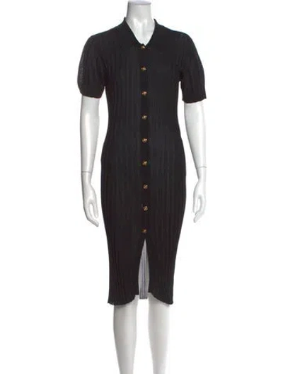 Pre-owned Versace Midi Length Dress In Black