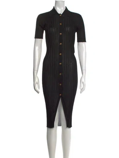Pre-owned Versace Midi Length Dress In Black