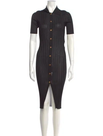 Pre-owned Versace Midi Length Dress In Gray