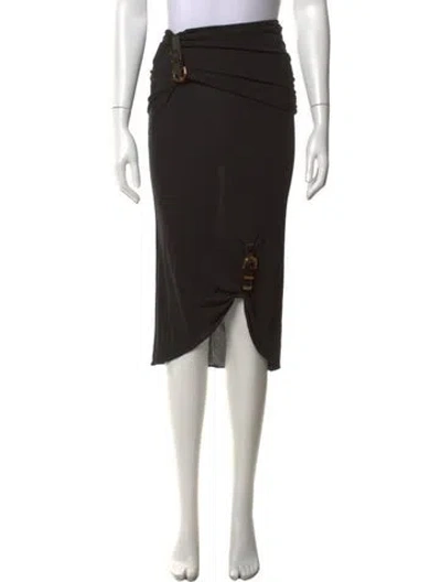 Pre-owned Versace Midi Length Skirt In Black