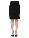 Versace Chic Midi Skirt With Side Zip Closure In Black