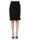 Versace Chic Midi Skirt With Side Zip Closure In Blue