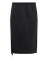 Versace Black Asymmetric Pencil Skirt In Black