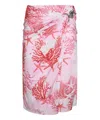 Versace Sea Life-print Midi Skirt In Pink
