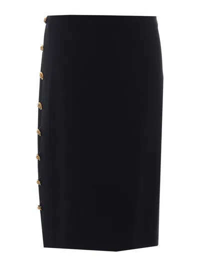Versace Midi Stretch Skirt In Black