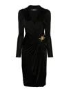 Versace Satin Dress With Safety Pin In Black