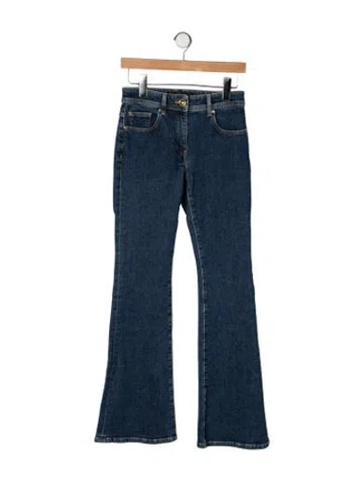 Pre-owned Versace Mid-rise Flared Jeans In Blue