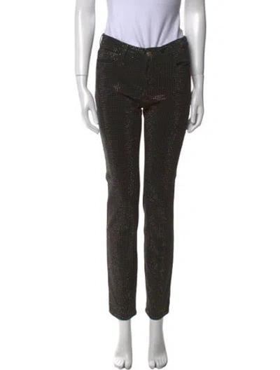 Pre-owned Versace Mid-rise Skinny Leg Jeans In Black