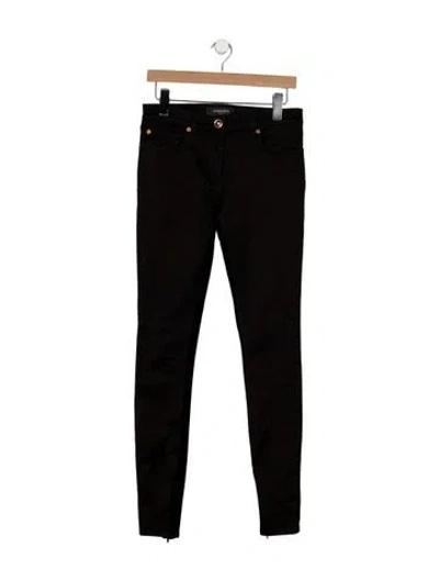 Pre-owned Versace Mid-rise Skinny Leg Jeans In Black