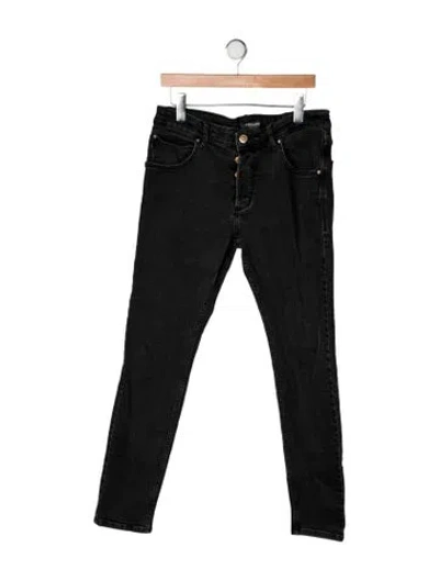 Pre-owned Versace Mid-rise Skinny Leg Jeans In Black