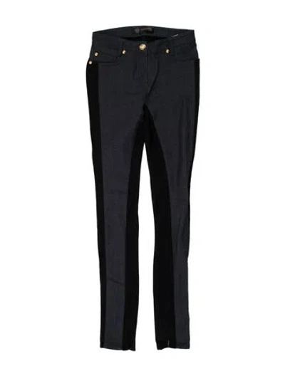 Pre-owned Versace Mid-rise Skinny Leg Jeans In Blue