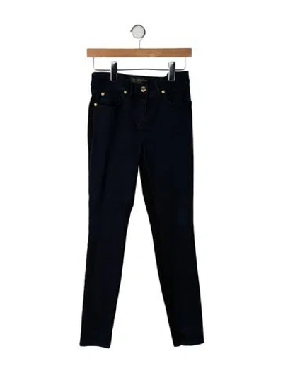 Pre-owned Versace Mid-rise Skinny Leg Jeans In Blue