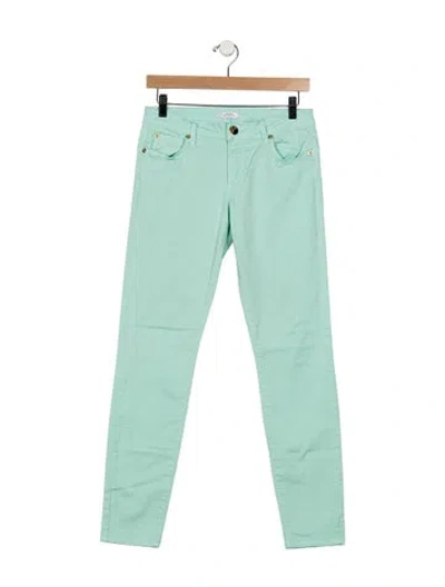 Pre-owned Versace Mid-rise Skinny Leg Jeans In Green