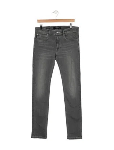 Pre-owned Versace Mid-rise Skinny Leg Jeans In Grey