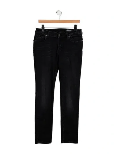 Pre-owned Versace Mid-rise Straight Leg Jeans In Black