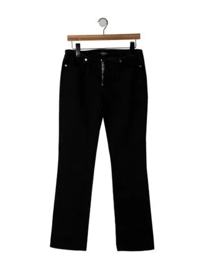 Pre-owned Versace Mid-rise Straight Leg Jeans In Black