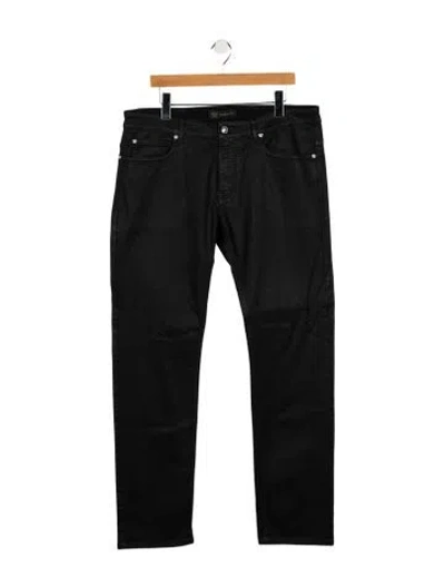 Pre-owned Versace Mid-rise Straight Leg Jeans In Black
