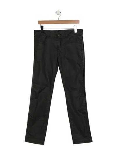 Pre-owned Versace Mid-rise Straight Leg Jeans In Black